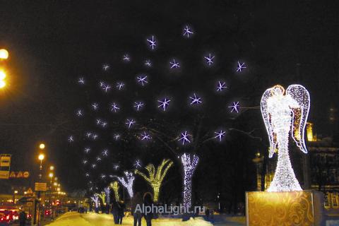 Световая подсветка деревьев